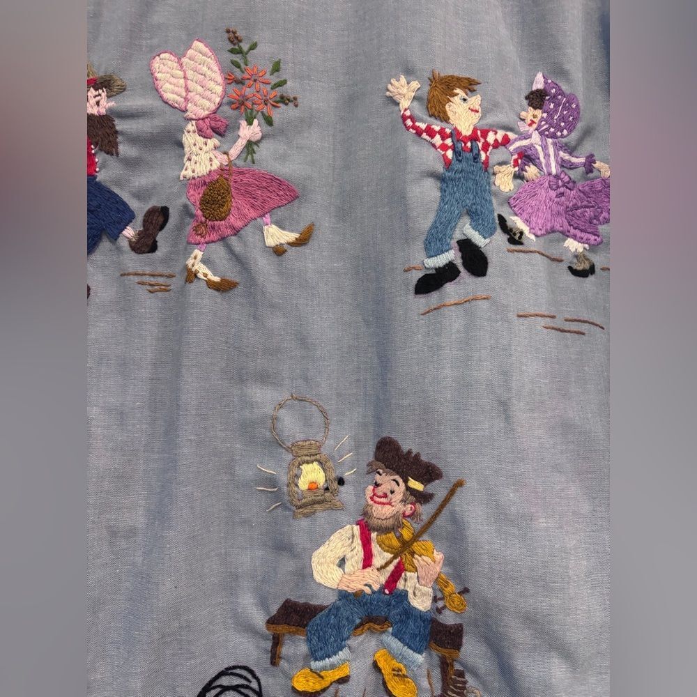 Vintage Fieldmaster Embroidered Chambray Shirt Folk Art Western Novelty - Picture 10 of 10